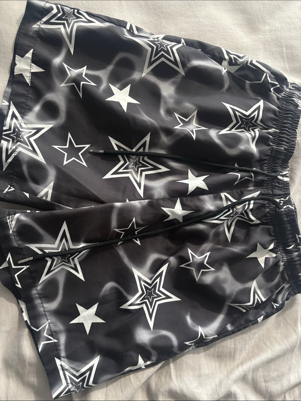 ROMWE Black Star Print Athletic Shorts